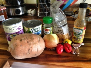 Jamaican corn and sweet potato soup - ingredients